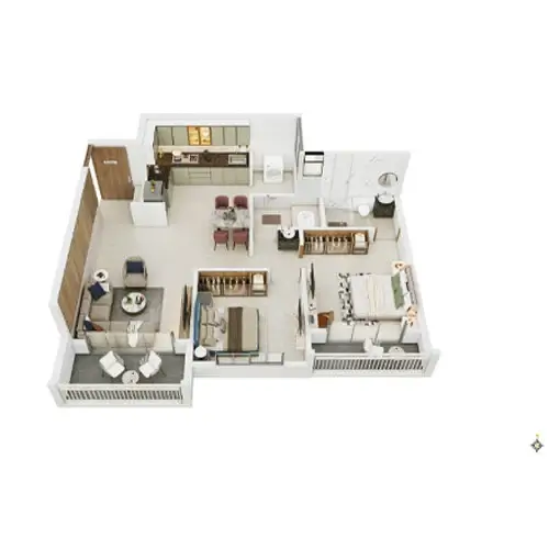 The Reserve 2 BHK unit plans - 770 to 877 sq.ft carpet, Sinhagad Road Pune